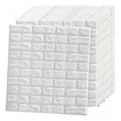 GENERICO - Pack de 10 Laminas de Papel Mural Autoadhesivo 3D Ladrillo