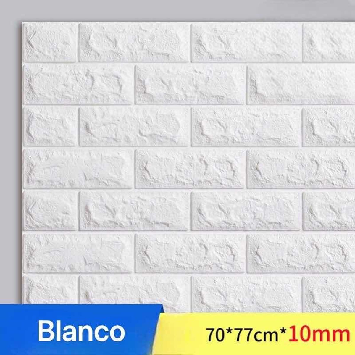GENERICO - Pack de 10 Laminas de Papel Mural Autoadhesivo 3D Ladrillo