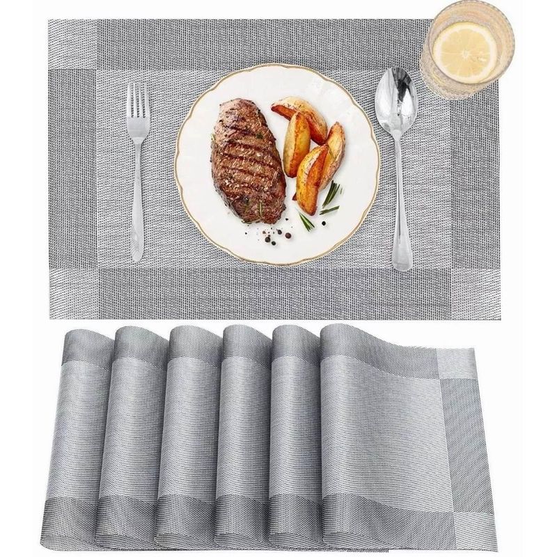 GENERICO - Set de 6 Individuales Impermeables para Mesa Rectangular