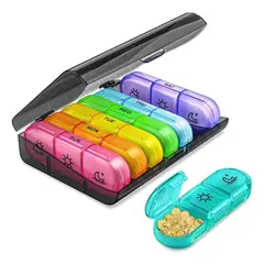 GENERICO - Pastillero Semanal Organizador Portátil con 3 Tomas