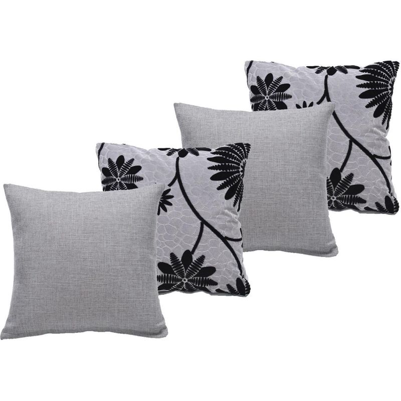 GENERICO - Set de 4 Cojines con Diseño de Girasol y Liso 43x43 cm