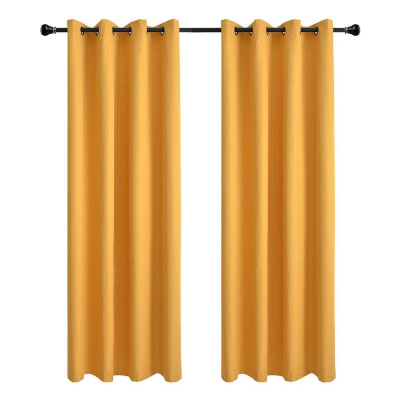 GENERICO - Cortinas de Lino Blackout Engomadas 140x220 cm Paquete 2 Piezas