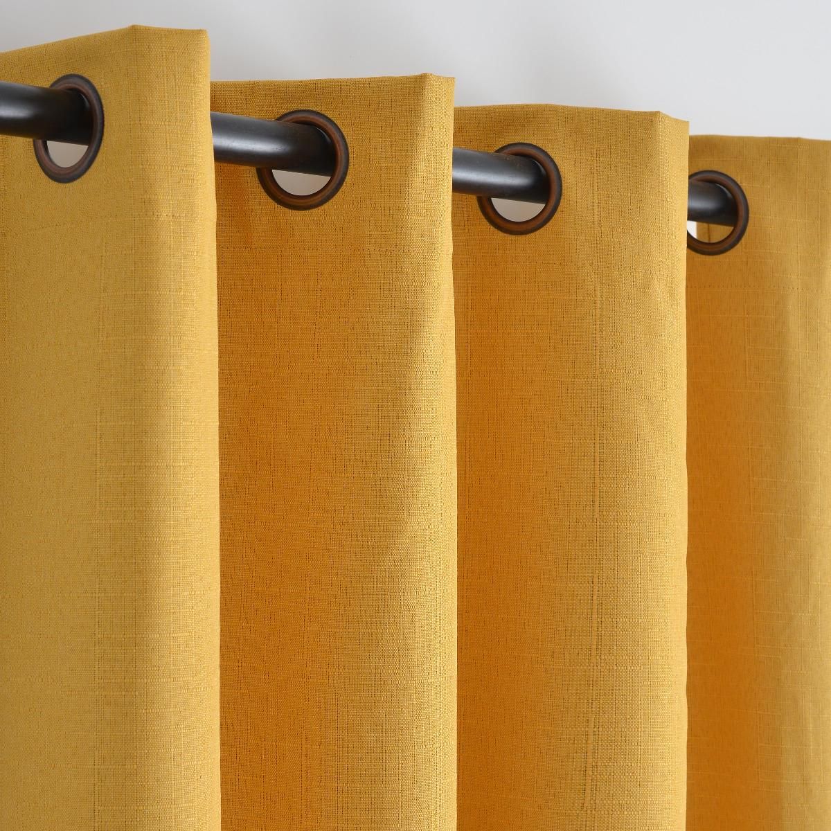 GENERICO - Cortinas de Lino Blackout Engomadas 140x220 cm Paquete 2 Piezas