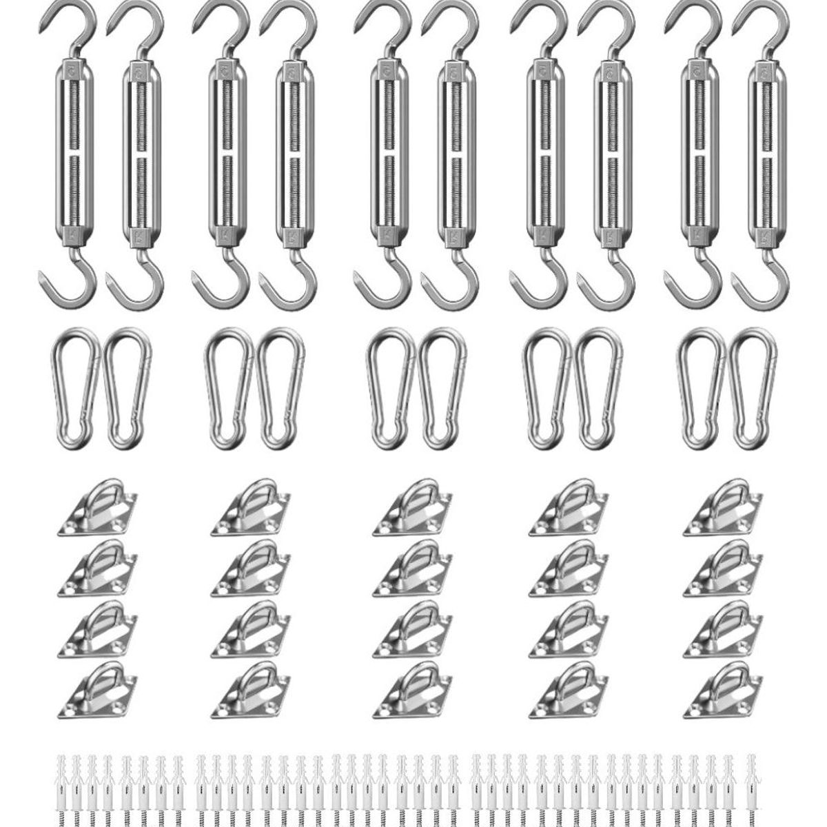 GENERICO - Kit de Anclaje de Acero Inoxidable para Toldo Vela