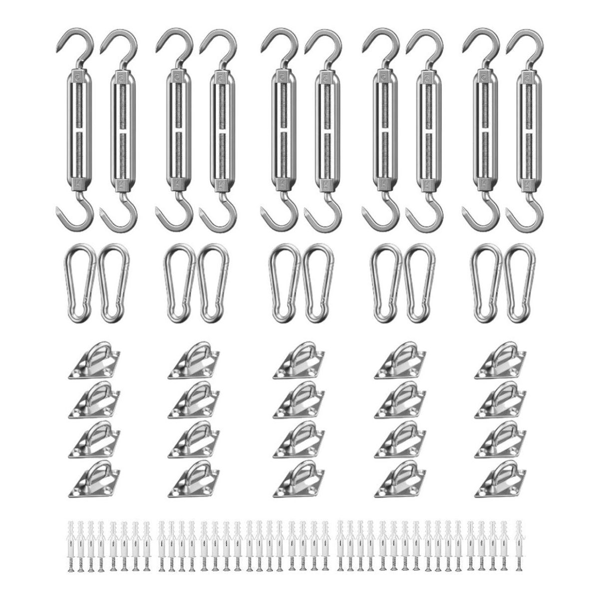 GENERICO - Kit de Anclaje de Acero Inoxidable para Toldo Vela