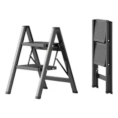 GENERICO - Escalera Plegable Ligera de Acero 2 Escalones 150kg