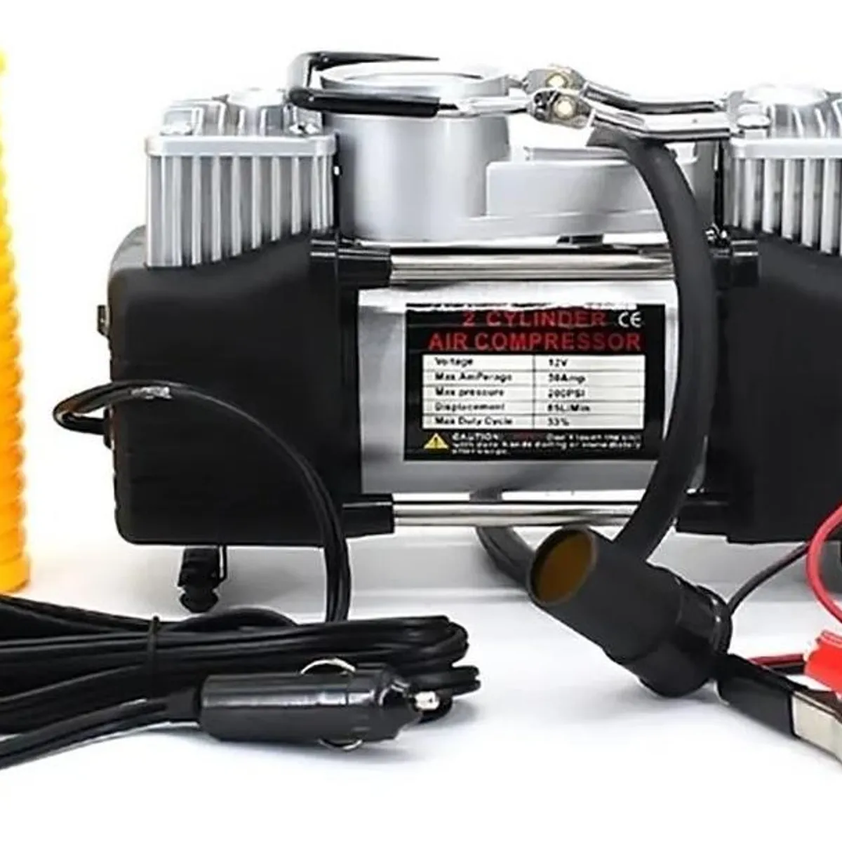 GENERICO - Compresor de Aire Doble Cilindro 12V para Auto y Camioneta