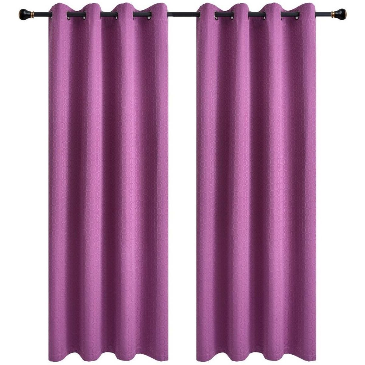 GENERICO - Cortinas de Tela Brocato Multicolor 2 Paños 140x220 cm