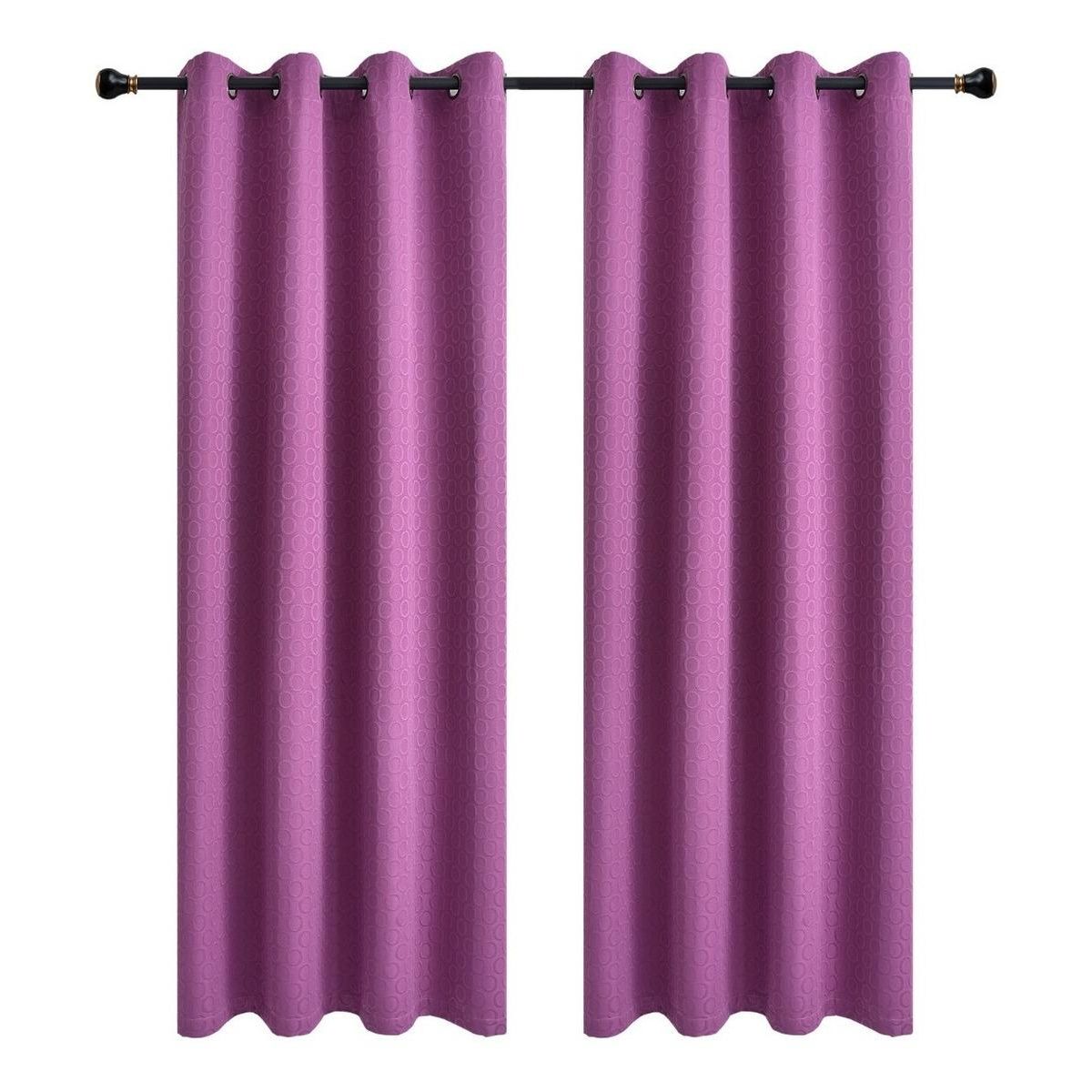 GENERICO - Cortinas de Tela Brocato Multicolor 2 Paños 140x220 cm