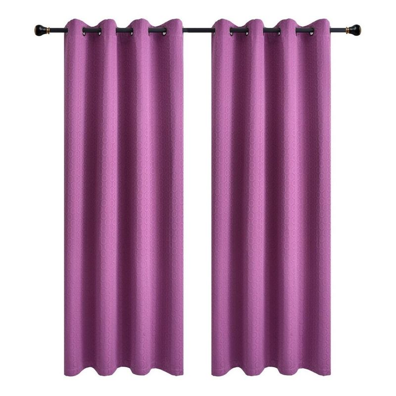 GENERICO - Cortinas de Tela Brocato Multicolor 2 Paños 140x220 cm