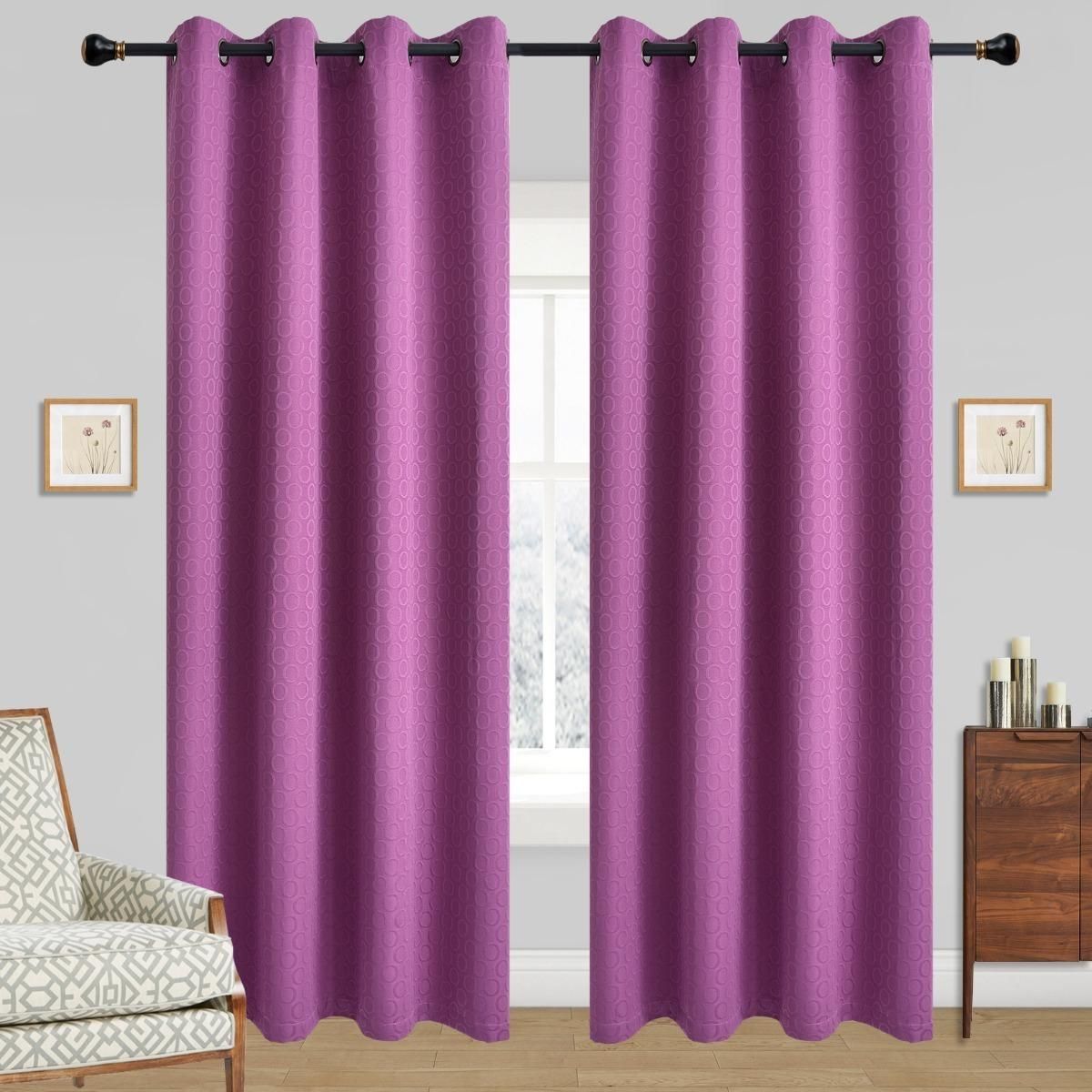 GENERICO - Cortinas de Tela Brocato Multicolor 2 Paños 140x220 cm