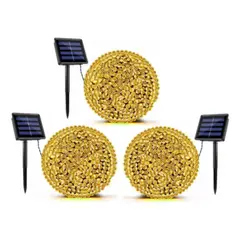 GENERICO - Guirnalda Solar Navideña de 10 Metros con 100 LEDs Cálidos