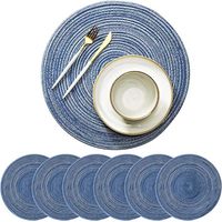 Set de 6 Individuales Trenzados Redondos de 38cm