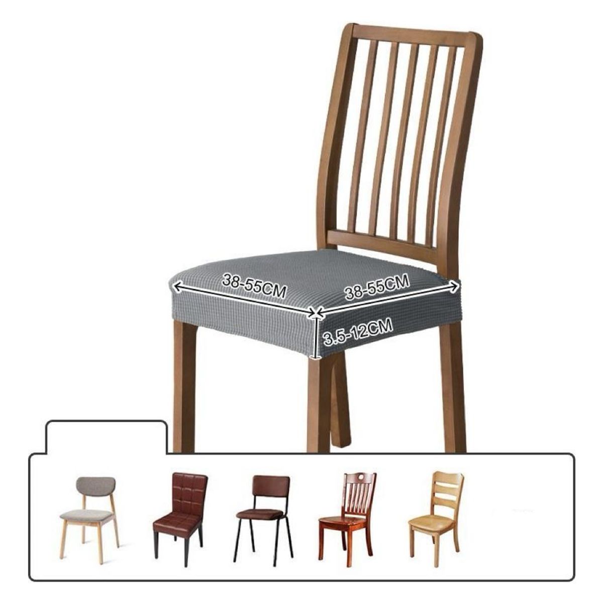 GENERICO - Pack de 6 Fundas Protectoras para Sillas Premium Cuadrille