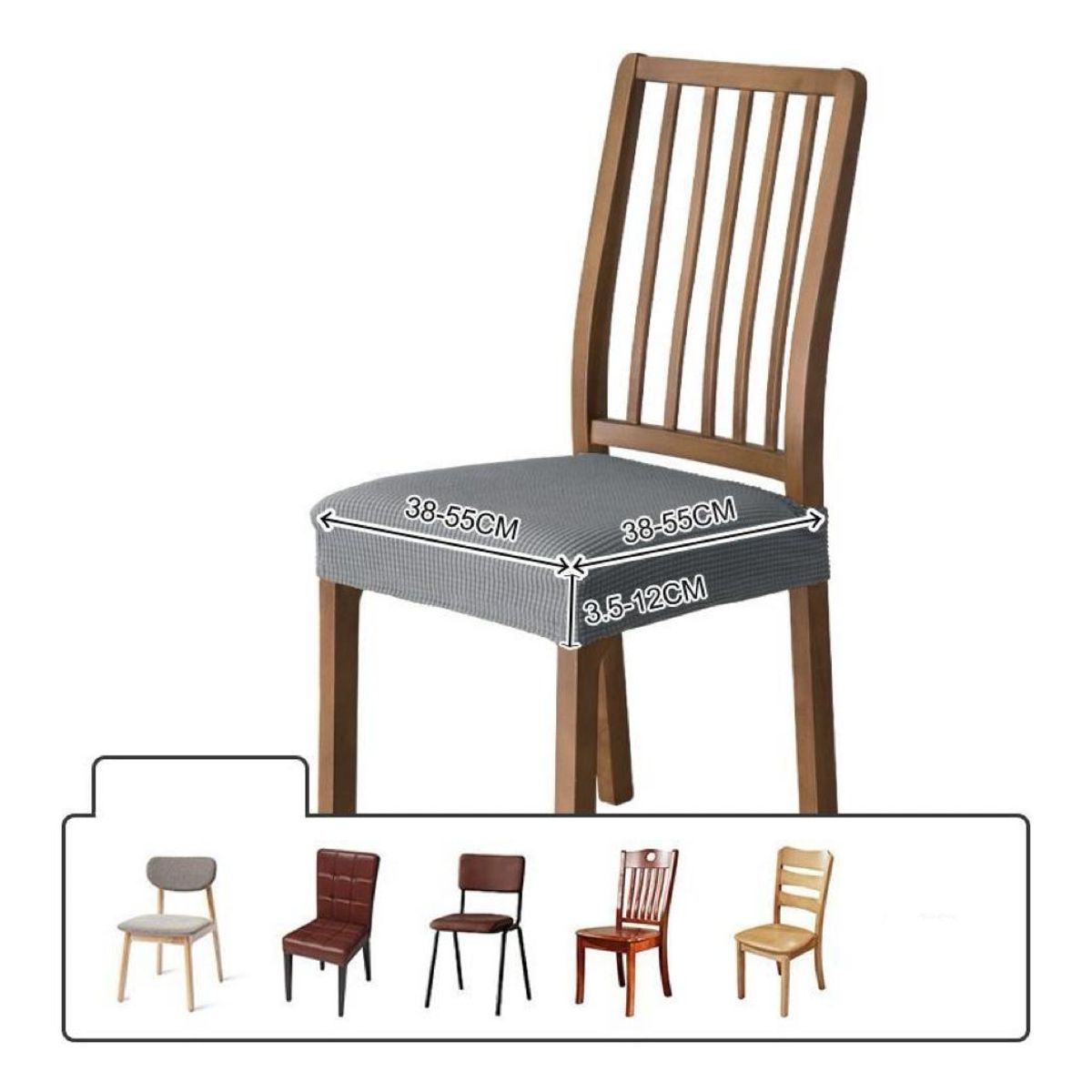 GENERICO - Pack de 6 Fundas Protectoras para Sillas Premium Cuadrille