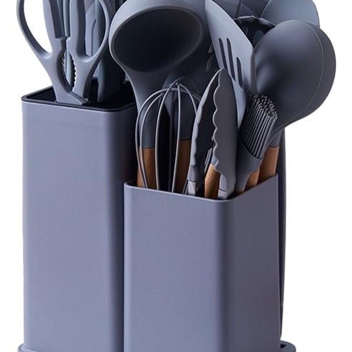 GENERICO - Juego de Utensilios de Cocina de Silicona y Madera - 19 Piezas