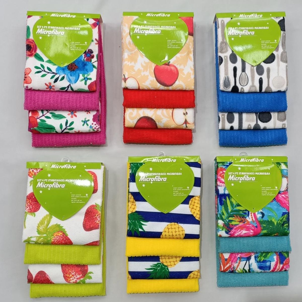 GENERICO - Set de 4 Paños de Cocina de Microfibra 40x60 cm