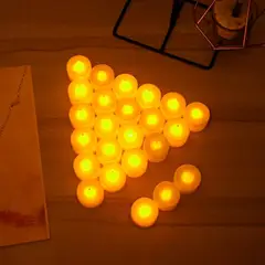 GENERICO - Pack de 24 Velas LED Cilíndricas con Efecto Llama