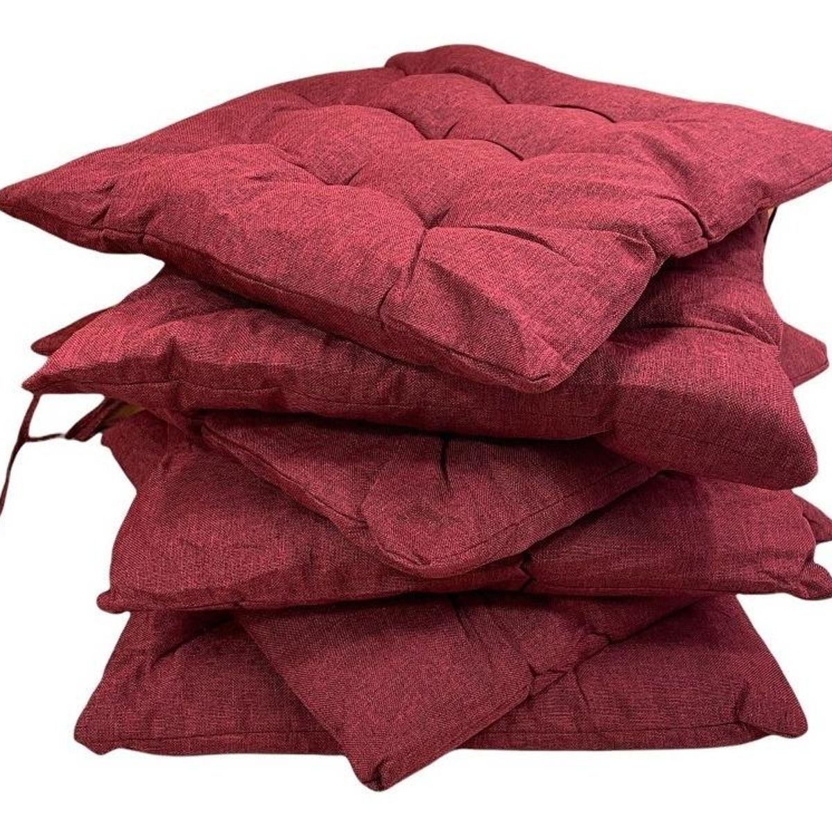 GENERICO - Pack de 6 Cojines Cuadrados de Lino para Sillas