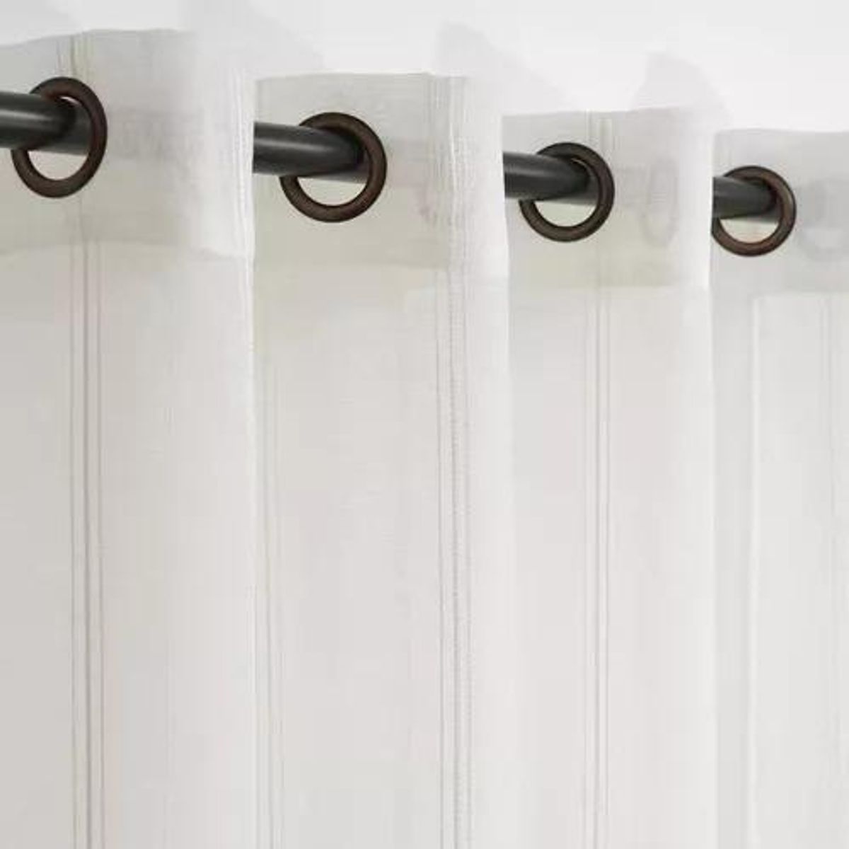 GENERICO - Visillo de Velo Lino Blanco - 2 Paños de 220x140 cm