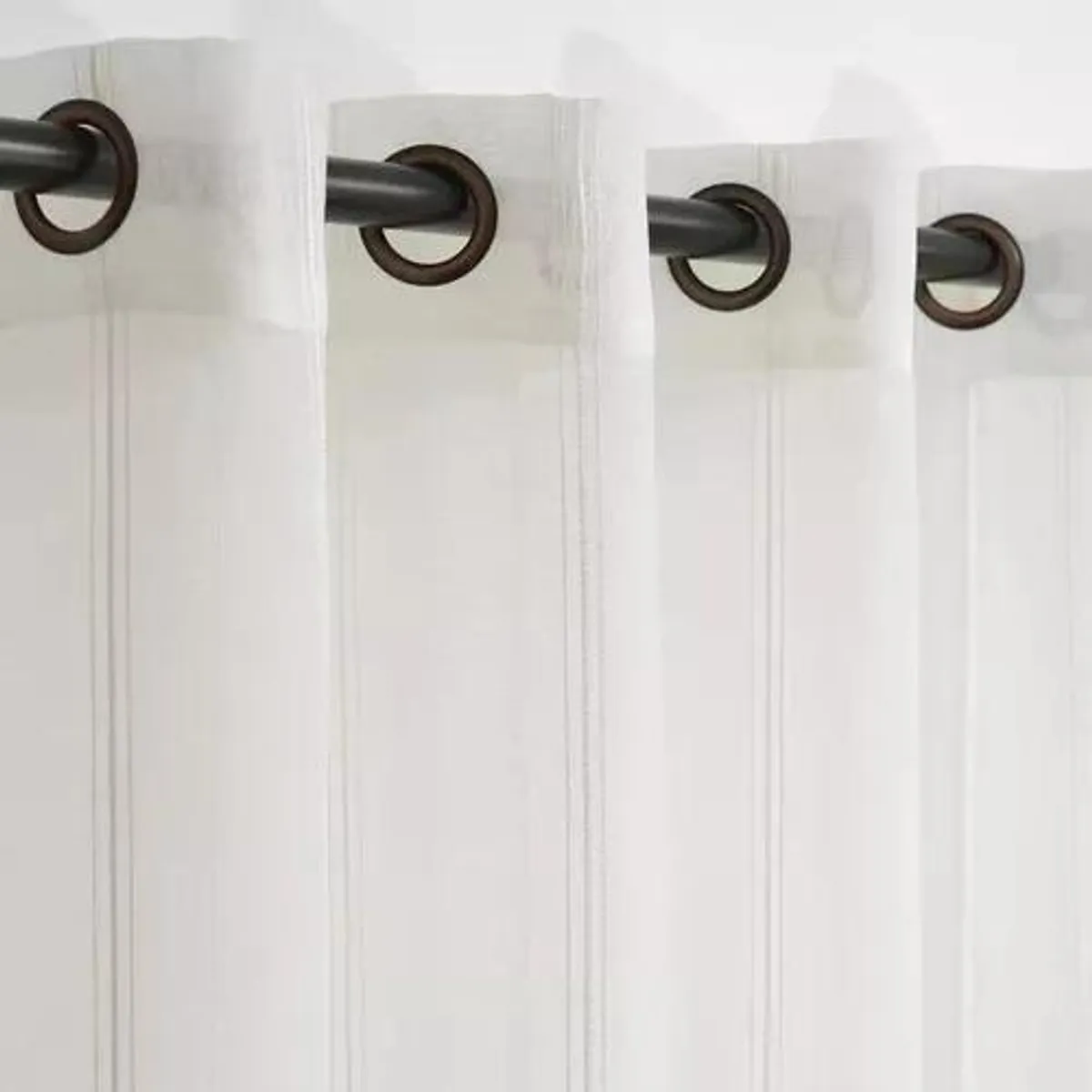 GENERICO - Visillo de Velo Lino Blanco - 2 Paños de 220x140 cm