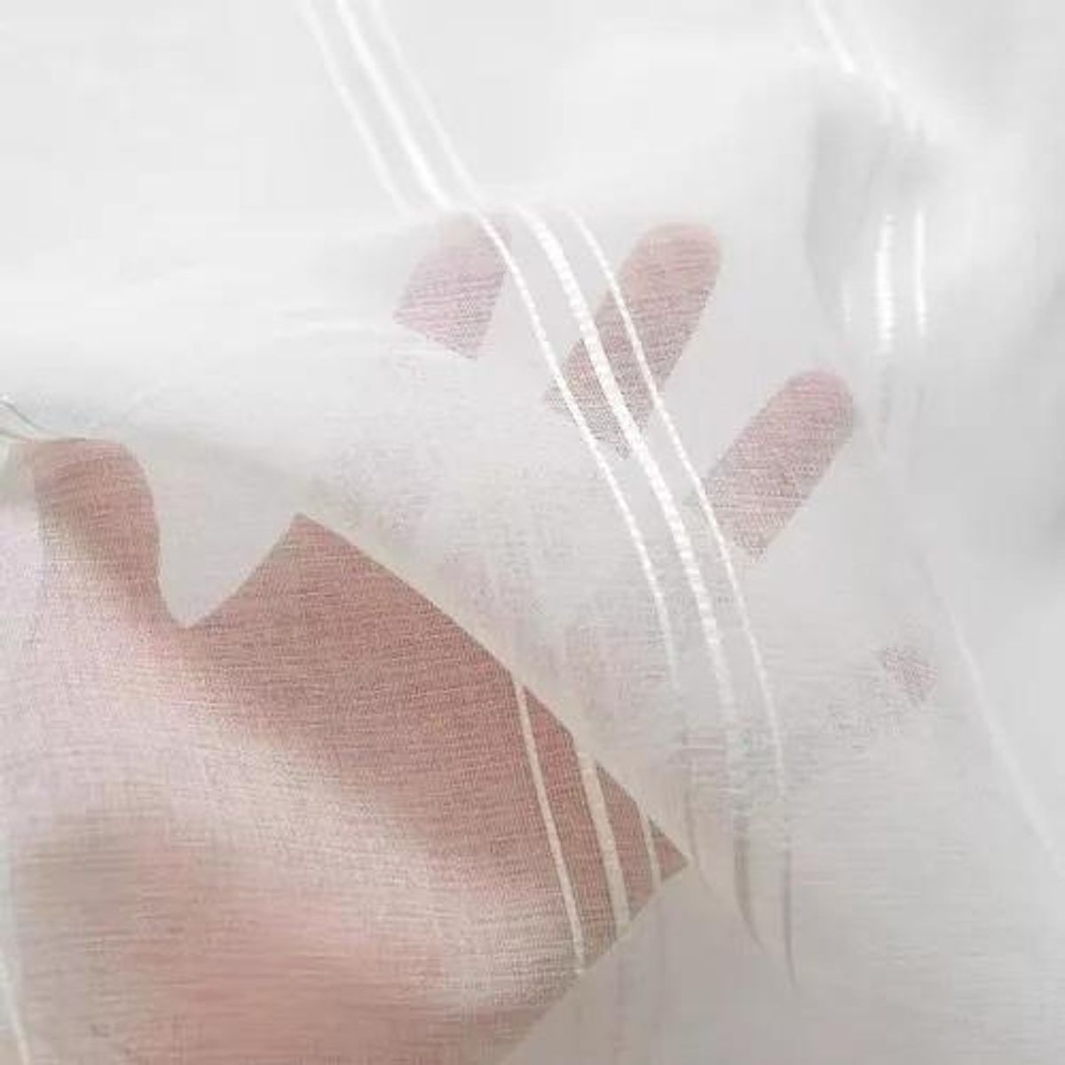 GENERICO - Visillo de Velo Lino Blanco - 2 Paños de 220x140 cm