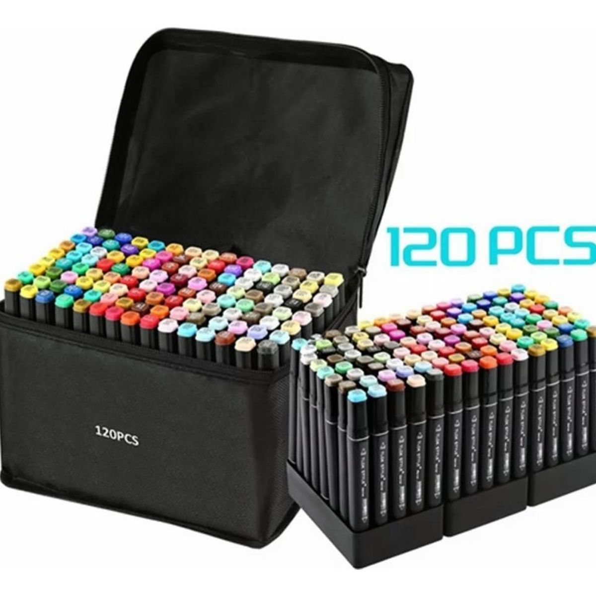 GENERICO - Set de 120 Lápices Marcadores Doble Acuarelables