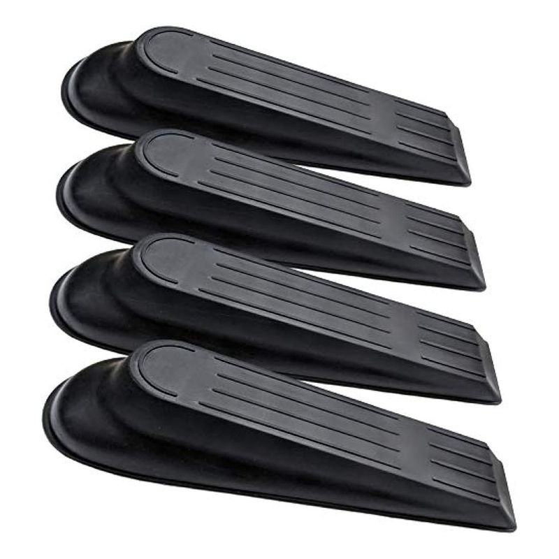 GENERICO - Pack de 4 Topes Redondos para Puertas de Goma Negros