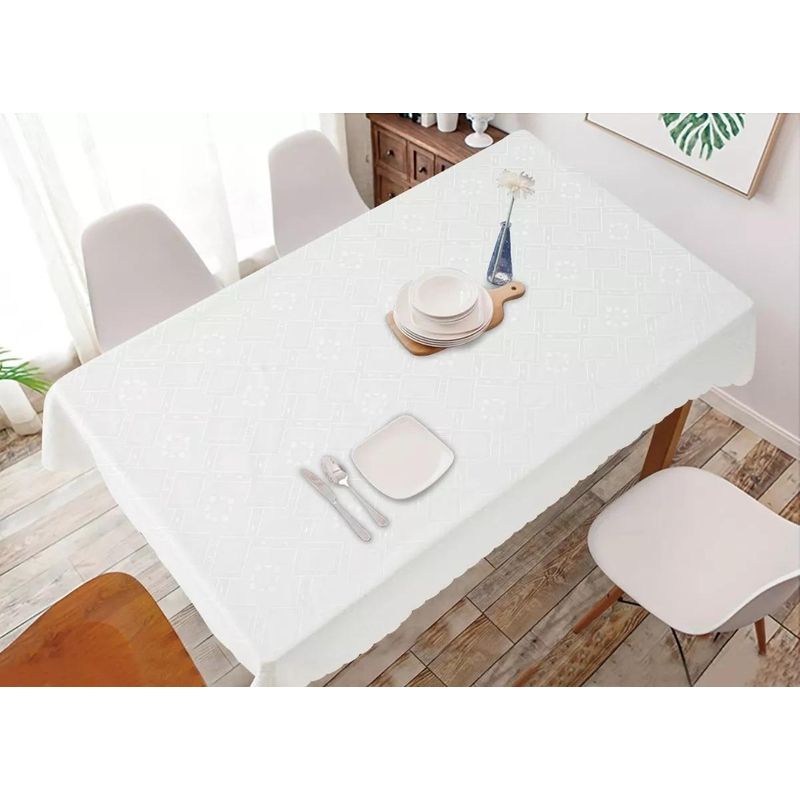 GENERICO - Mantel Rectangular 140x220 cm en Color Blanco - Ideal para Eventos