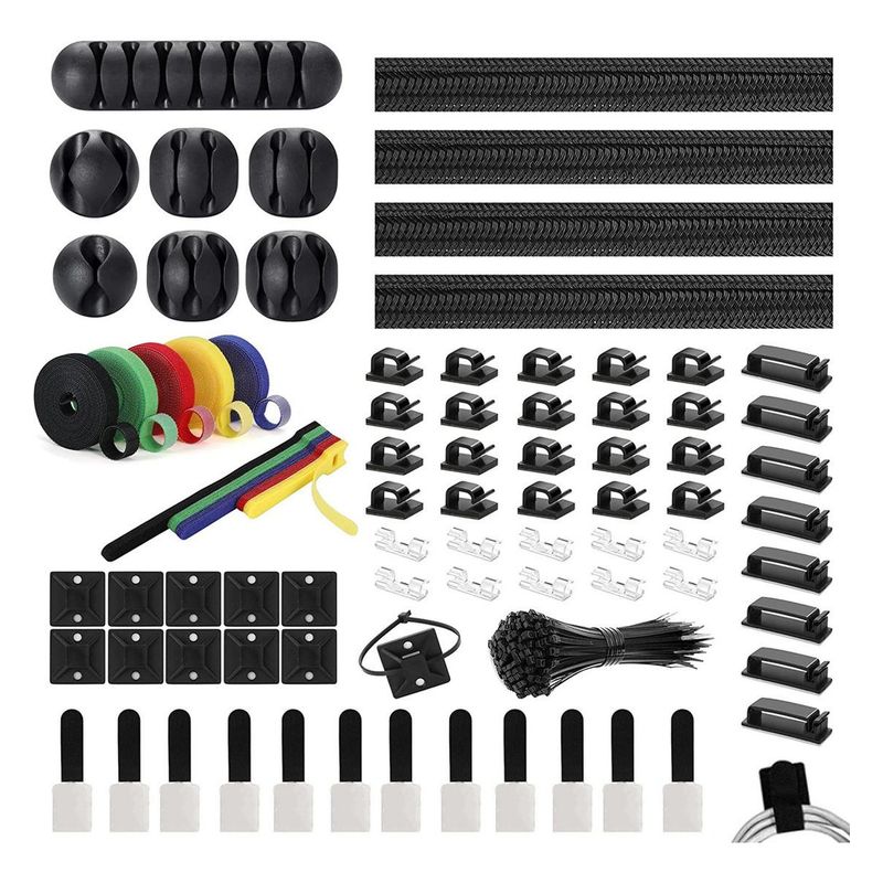 GENERICO - Kit Organizador Multifuncional de Cables con Adhesivos Antinudos