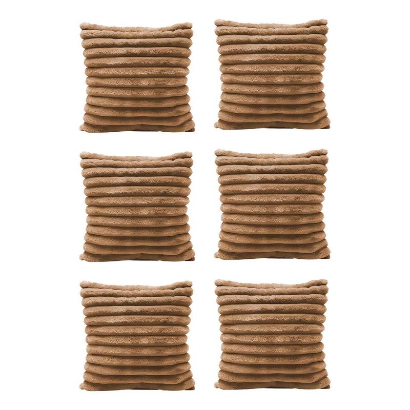 GENERICO - Pack de 6 Fundas de Cojín Suave Beige 43x43 cm