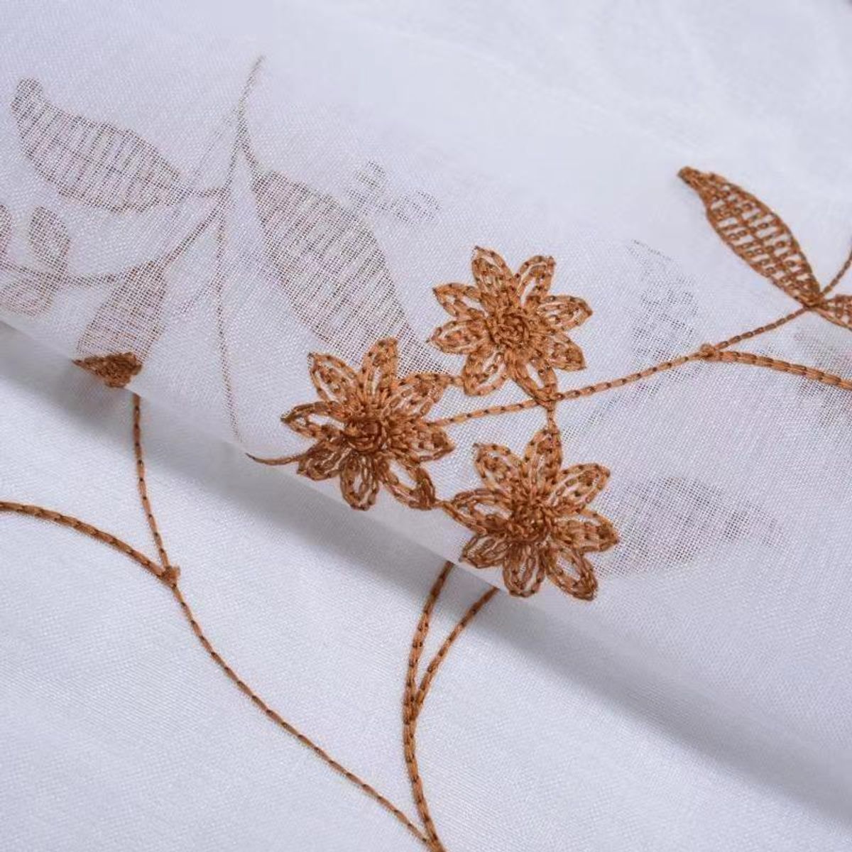 GENERICO - Set de Visillo Bordado de Lino 140x220 cm