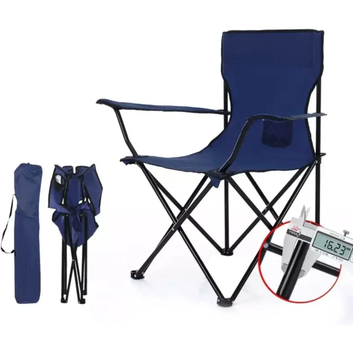 GENERICO - Silla Plegable Acolchada para Playa y Camping con Soporte de Taza