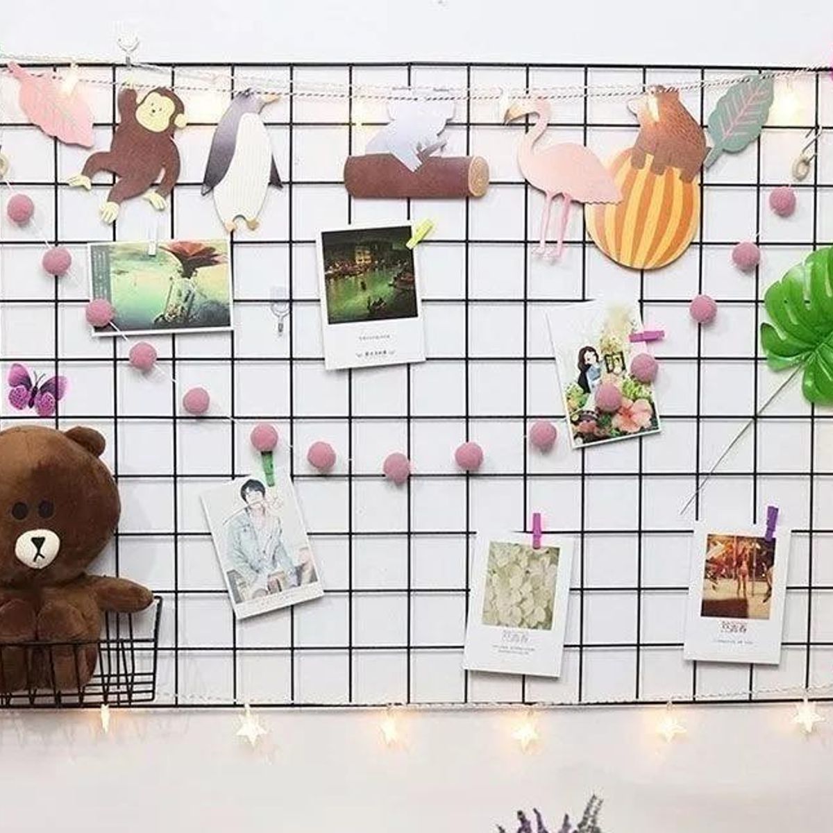 GENERICO - Rejilla de Metal Rectangular para Exhibir Fotos