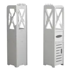 GENERICO - Estante Organizador de Baño Multiusos Blanco 80 cm