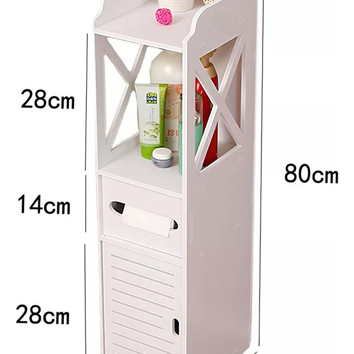 GENERICO - Estante Organizador de Baño Multiusos Blanco 80 cm