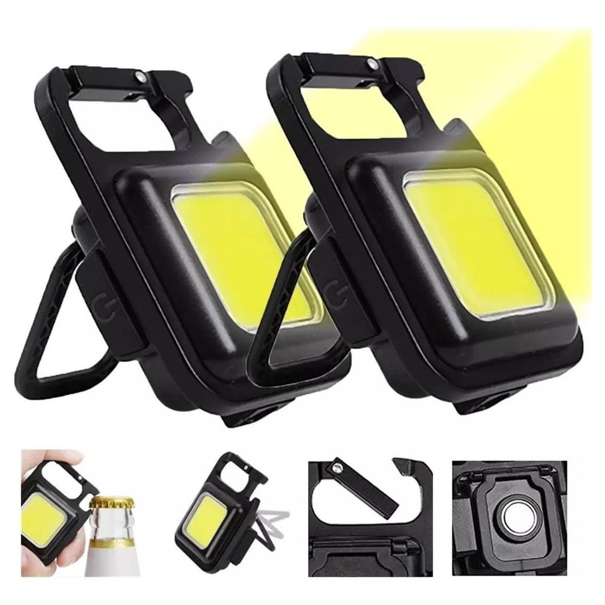 GENERICO - Pack de 2 Linternas LED COB 800 Lúmenes Portátiles