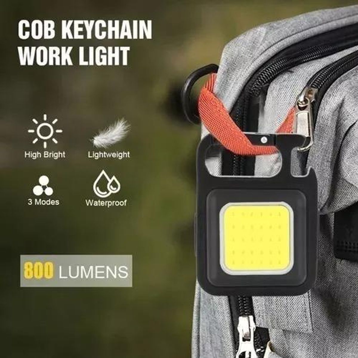 GENERICO - Pack de 2 Linternas LED COB 800 Lúmenes Portátiles