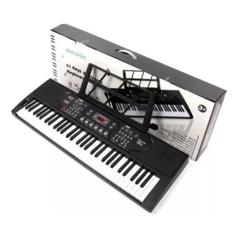 GENERICO - Teclado Musical Negro de 61 Teclas para Aprender