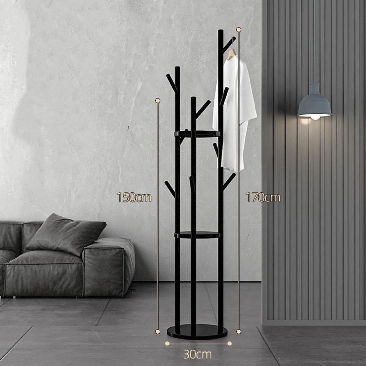 GENERICO - Perchero de Pie de Lujo Ligero con 3 Ganchos para Ropa