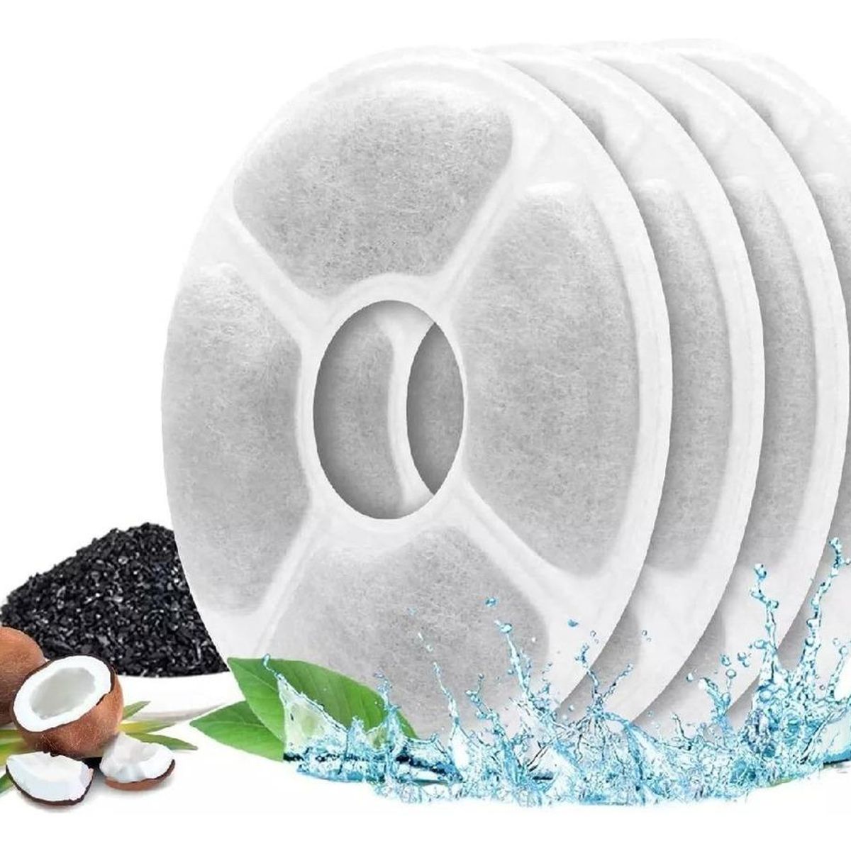 GENERICO - Pack de 4 Filtros para Fuente de Agua para Gatos y Perros