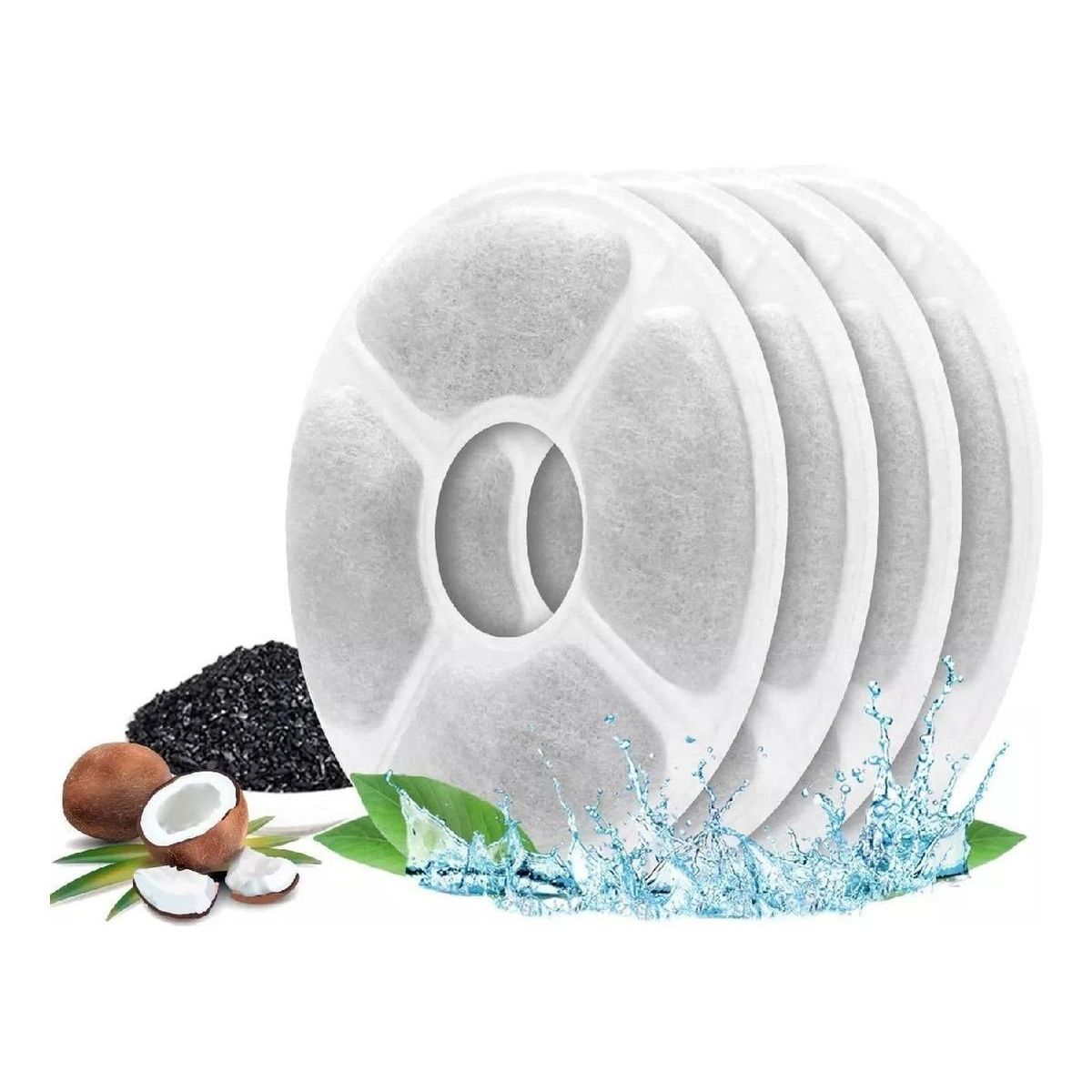 GENERICO - Pack de 4 Filtros para Fuente de Agua para Gatos y Perros