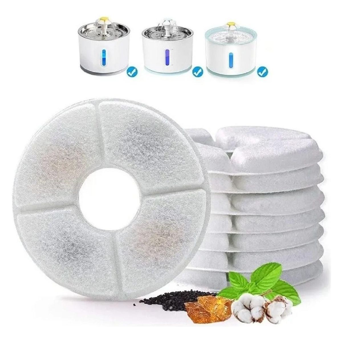 GENERICO - Pack de 4 Filtros para Fuente de Agua para Gatos y Perros