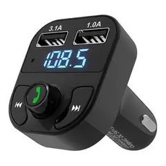 GENERICO - Transmisor Bluetooth FM y Cargador USB para Auto 31A