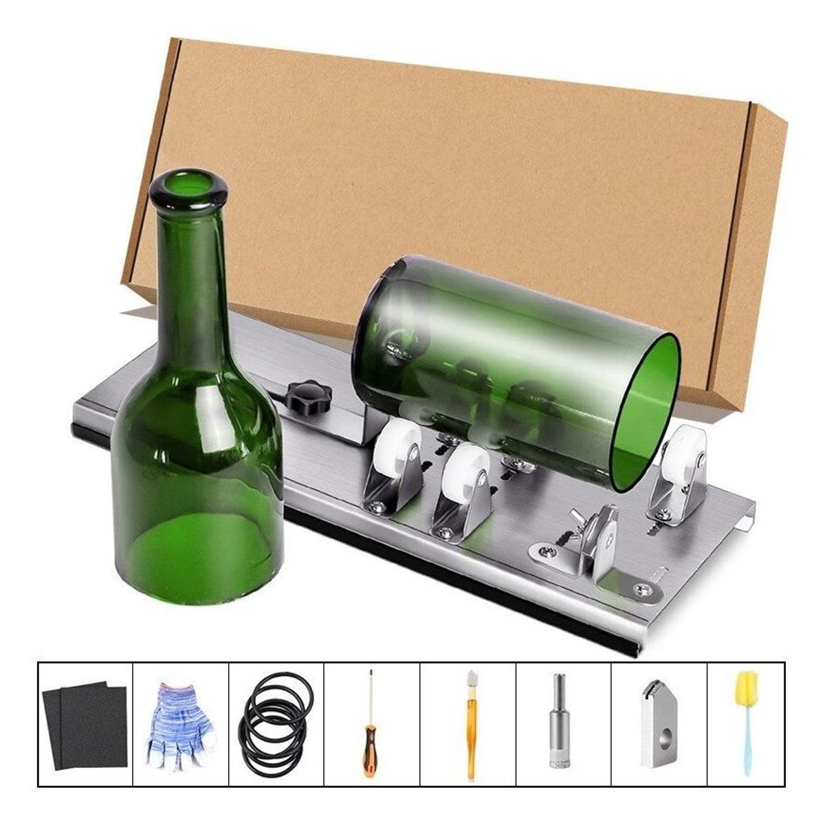 GENERICO - Cortador de Botellas de Vidrio con Kit Completo de Accesorios