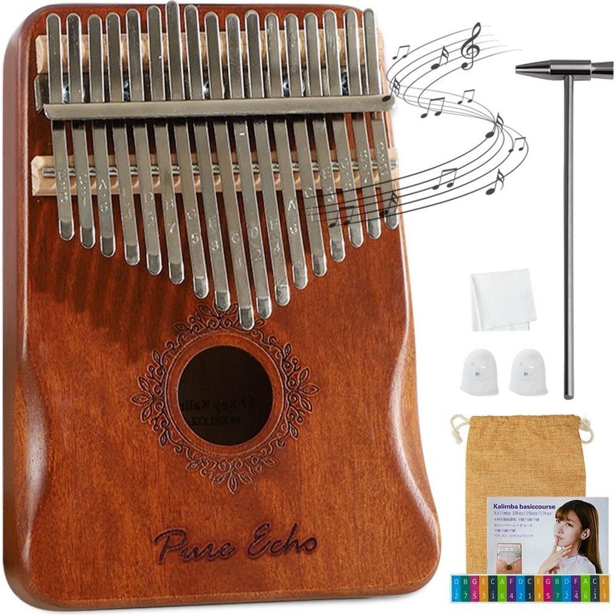 GENERICO - Kalimba Compacta de 17 Teclas - Sonido Atractivo