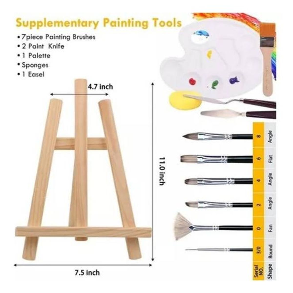 GENERICO - Kit de Pintura Acrílica de 40 Piezas con Accesorios