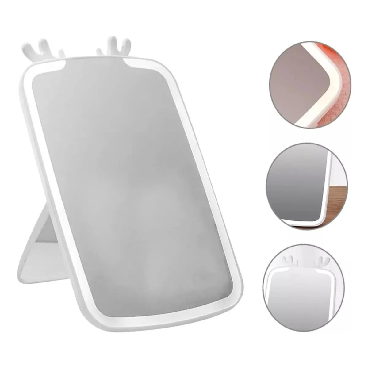 GENERICO - Espejo de Maquillaje Portátil LED Recargable con Luz