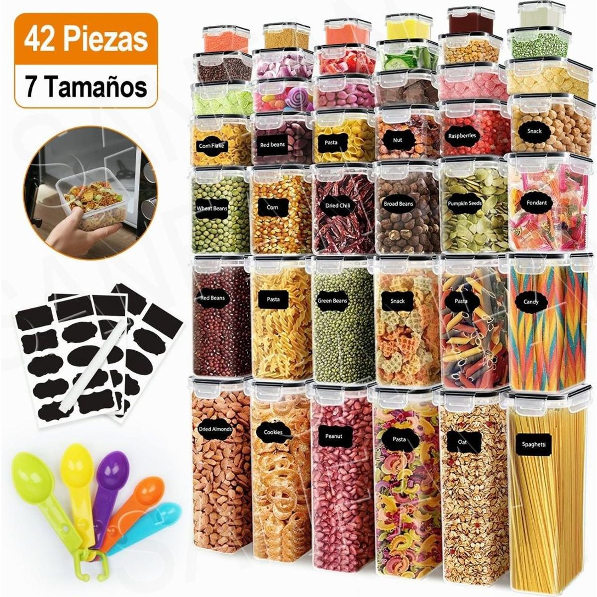GENERICO - Set de 42 Recipientes Herméticos para Alimentos