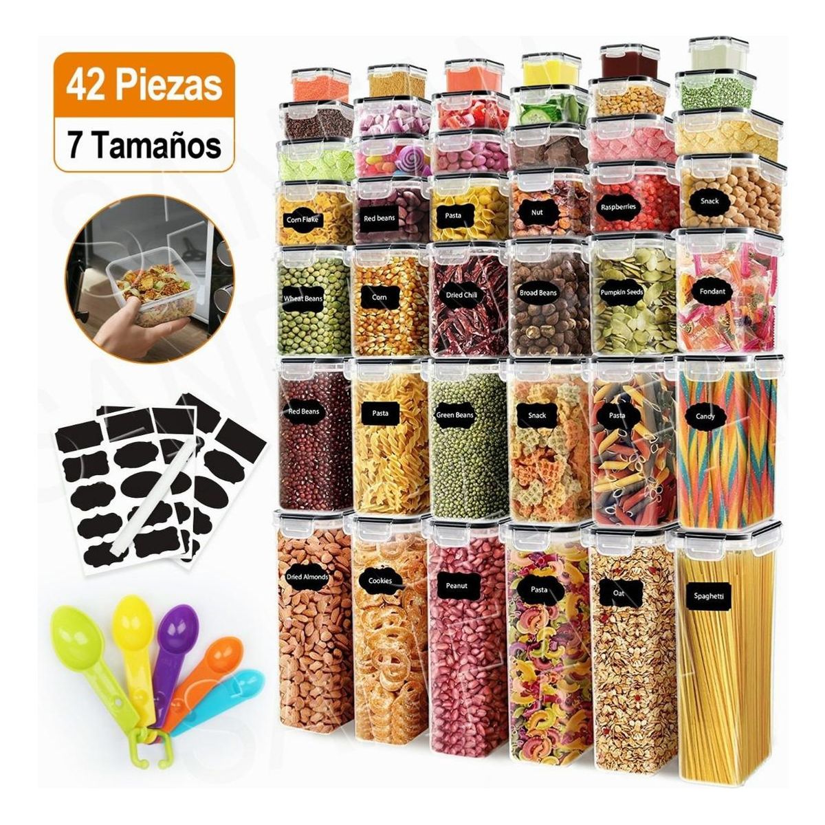 GENERICO - Set de 42 Recipientes Herméticos para Alimentos